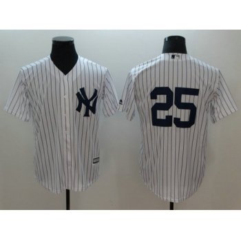 New York Yankees 25 Gleyber Torres White Cool Base Jersey