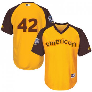 Jackie Robinson Gold 2016 MLB All-Star Jersey - Men's American League Los Angeles Dodgers #42 Cool Base Game Collection