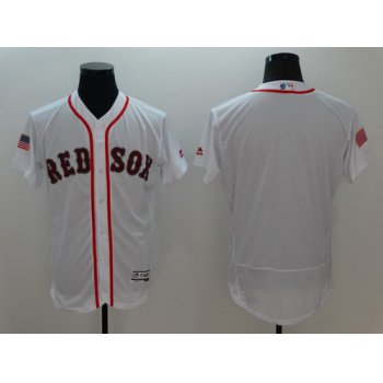 Men's Boston Red Sox Blank White Fashion Stars & Stripes 2016 Flexbase MLB Independence Day Jersey