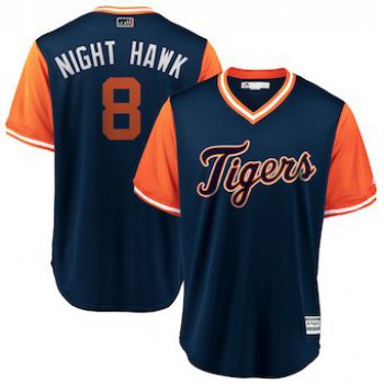 Men's Detroit Tigers 8 Mikie Mahtook Night Hawk Majestic Navy 2018 Players' Weekend Cool Base Jersey