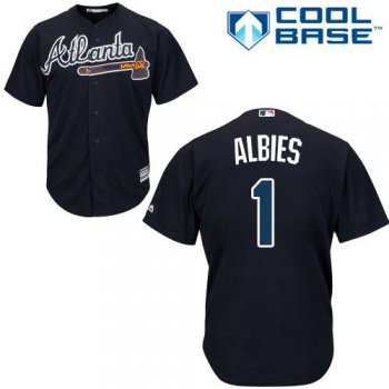 Atlanta Braves 1 Ozzie Albies Blue New Cool Base Stitched Baseball Jersey