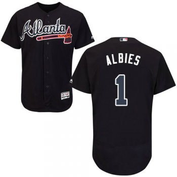 Atlanta Braves 1 Ozzie Albies Navy Blue Flexbase Authentic Collection Stitched Baseball Jersey