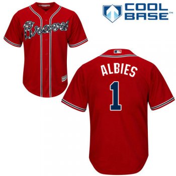 Atlanta Braves 1 Ozzie Albies Red New Cool Base Stitched Baseball Jersey