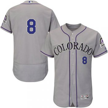 Colorado Rockies 8 Gerardo Parra Grey Flexbase Authentic Collection Stitched Baseball Jersey
