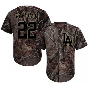 Los Angeles Dodgers #22 Clayton Kershaw Camo Realtree Collection Cool Base Stitched Baseball Jersey
