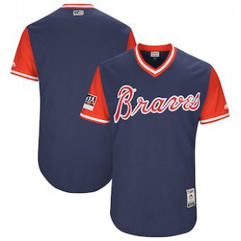 Men's Atlanta Braves Blank Majestic Navy 2018 Players' Weekend Authentic Team Jersey