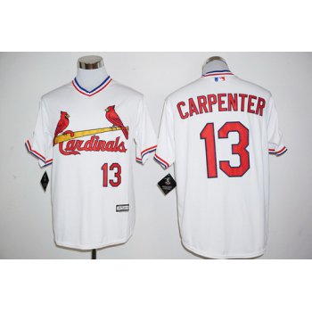 Men's St. Louis Cardinals #13 Matt Carpenter White Pullover Cool Base Baseball Jersey