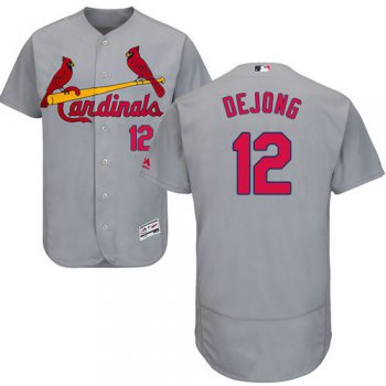 St.Louis Cardinals #12 Paul DeJong Grey Flexbase Authentic Collection Stitched Baseball Jersey