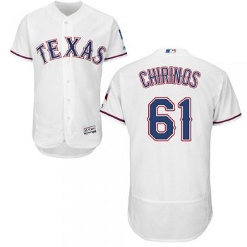 Texas Rangers #61 Robinson Chirinos White Flexbase Authentic Collection Stitched Baseball Jersey