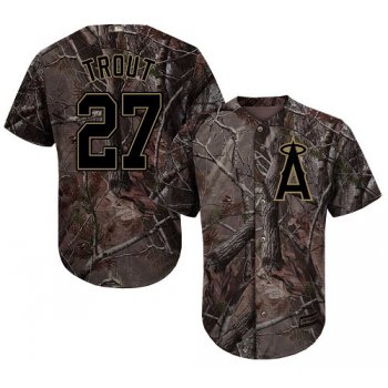 LA Angels of Anaheim #27 Mike Trout Camo Realtree Collection Cool Base Stitched MLB Jersey