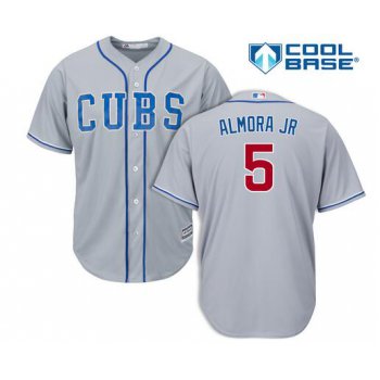 Men's Chicago Cubs #5 Albert Almora Jr. Gray Alternate Cool Base Jersey By Majestic