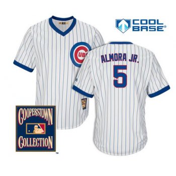 Men's Chicago Cubs #5 Albert Almora Jr. White Pullover 1968-69 Cooperstown Collection Cool Base Jersey