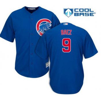 Men's Chicago Cubs #9 Javier Baez Royal Blue Cool Base Baseball Jersey
