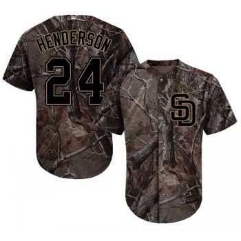 San Diego Padres #24 Rickey Henderson Camo Realtree Collection Cool Base Stitched MLB Jersey