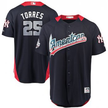 Men's American League #25 Gleyber Torres Majestic Navy 2018 MLB All-Star Game Home Run Derby Player Jersey