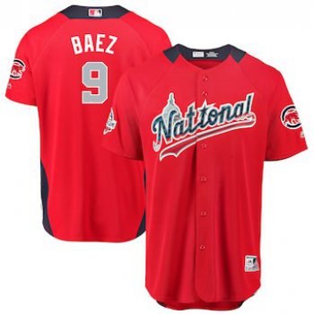 Men's National League #9 Javier Baez Majestic Red 2018 MLB All-Star Game Home Run Derby Player Jersey