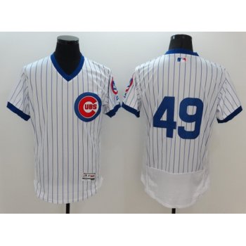 Men's Chicago Cubs #49 Jake Arrieta No Name White Pullover 2016 Flexbase Majestic Baseball Jersey