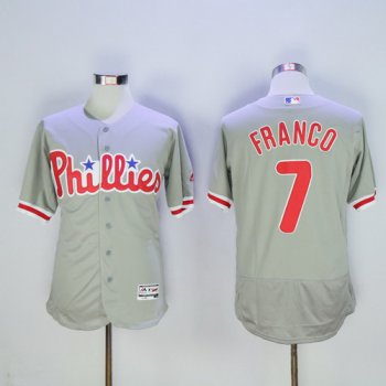 Men's Philadelphia Phillies #7 Maikel Franco Gray Road 2016 Flexbase Majestic Baseball Jersey