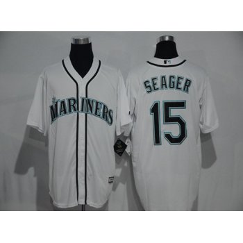 Men's Seattle Mariners #15 Kyle Seager White Home Cool Base Jersey