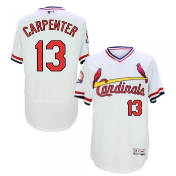 Men's St. Louis Cardinals #13 Matt Carpenter White Pullover 2016 Flexbase Majestic Baseball Jersey