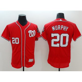Men's Washington Nationals #20 Daniel Murphy Red 2016 Flexbase Majestic Baseball Jersey