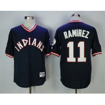 Men's Cleveland Indians #11 Jose Ramirez Navy Turn Back the Clock Jersey
