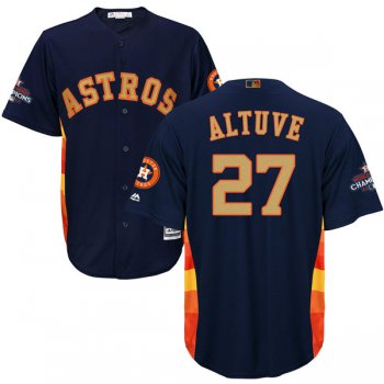 Men's Houston Astros #27 Jose Altuve Navy Blue 2018 Gold Program Cool Base Stitched MLB Jersey
