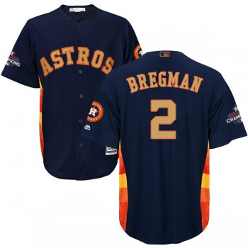 Men's Houston Astros #2 Alex Bregman Navy Blue 2018 Gold Program Cool Base Stitched MLB Jersey