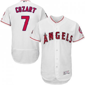 LA Angels of Anaheim #7 Zack Cozart White Flexbase Authentic Collection Stitched MLB Jersey