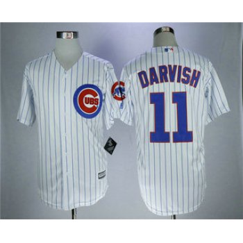 Men's Chicago Cubs #11 Yu Darvish White Cool Base Jersey