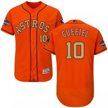 Men's Houston Astros #10 Yuli Gurriel Orange 2018 Gold Program Flexbase Stitched MLB Jersey