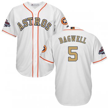 Men's Houston Astros #5 Jeff Bagwell White 2018 Gold Program Cool Base Stitched MLB Jersey