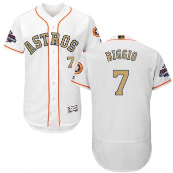 Men's Houston Astros #7 Craig Biggio White 2018 Gold Program Flexbase Stitched MLB Jersey