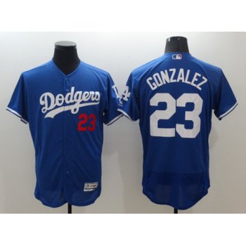 Men's Los Angeles Dodgers #23 Adrian Gonzalez Royal Blue 2016 Flexbase Majestic Baseball Jersey