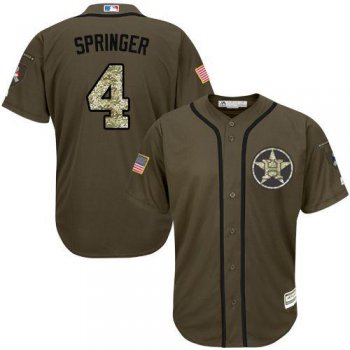 Houston Astros #4 George Springer Green Salute to Service Stitched MLB Jersey