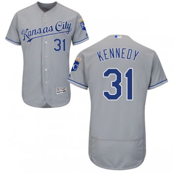 Men's Kansas City Royals #31 Ian Kennedy Majestic Gray 2016 Flexbase Authentic Collection Jersey