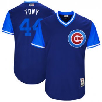 Men's Chicago Cubs #44 Anthony Rizzo "Tony" Nickname Majestic Royal 2017 Players Weekend Jersey