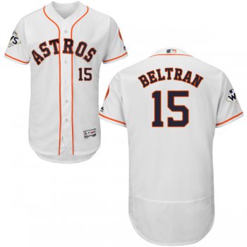 Men's Houston Astros #15 Carlos Beltran White Flexbase Authentic Collection 2017 World Series Bound Stitched MLB Jersey