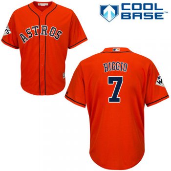 Men's Houston Astros #7 Craig Biggio Orange New Cool Base 2017 World Series Bound Stitched MLB Jersey