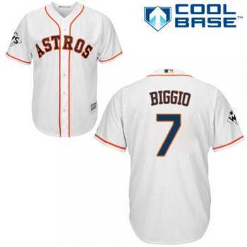 Men's Houston Astros #7 Craig Biggio White New Cool Base 2017 World Series Bound Stitched MLB Jersey