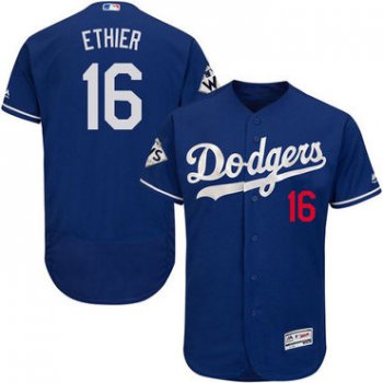 Men's Los Angeles Dodgers #16 Andre Ethier Blue Flexbase Authentic Collection 2017 World Series Bound Stitched MLB Jersey