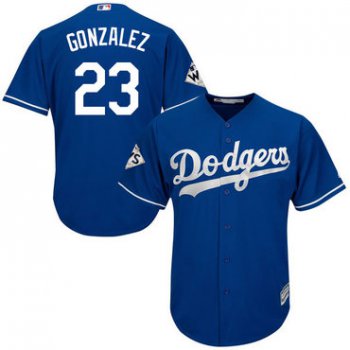 Men's Los Angeles Dodgers #23 Adrian Gonzalez Blue New Cool Base 2017 World Series Bound Stitched MLB Jersey