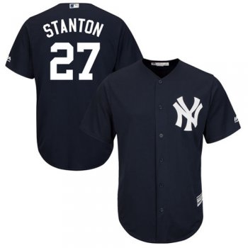 Men's New York Yankees #27 Giancarlo Stanton Navy Blue New Cool Base Stitched MLB Jersey
