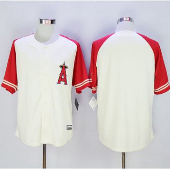 Angels of Anaheim Blank CreamRed Exclusive New Cool Base Stitched MLB Jersey
