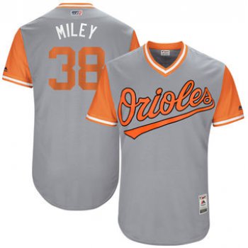 Men's Baltimore Orioles Wade Miley Miley Majestic Gray 2017 Players Weekend Authentic Jersey
