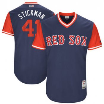 Men's Boston Red Sox Chris Sale Stickman Majestic Navy 2017 Players Weekend Authentic Jersey