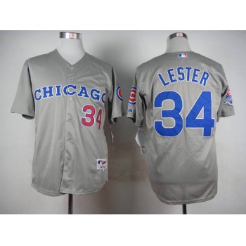 Men's Chicago Cubs #34 Lester 1990 Turn Back The Clock Gray Jersey