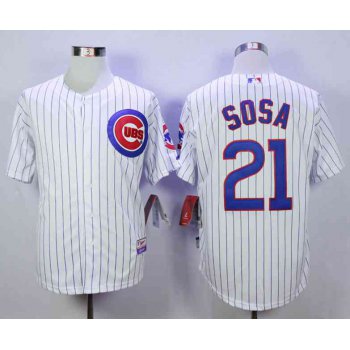Men's Chicago Cubs #21 Sammy Sosa White Cool Base Jersey