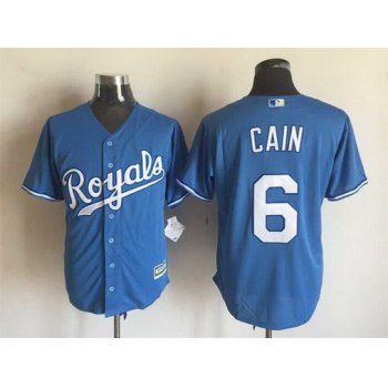 Men's Kansas City Royals #6 Lorenzo Cain Alternate Light Blue 2015 MLB Cool Base Jersey