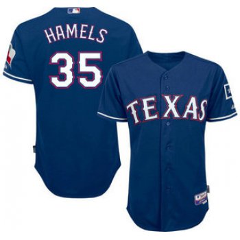 Men's Texas Rangers #35 Cole Hamels Alternate Blue MLB Cool Base Jersey
